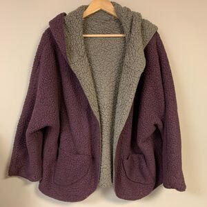 Sherpa Fleece Teddy Jacket Gorpcore Granolacore Sweatshirt Cozy Fall Reversible